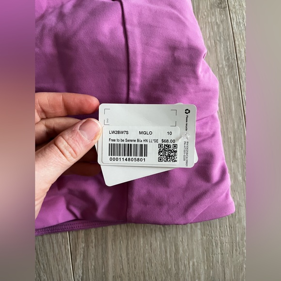 NWT Lululemon Free To Be Serene Bra High Neck Long Line Magenta Glow - Size 10 - Picture 5 of 8